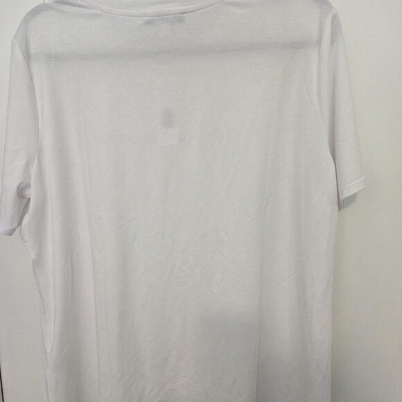 Parker & Rowe White Embellished Shoulder T-Shirt Top - Size XL - Picture 8 of 9